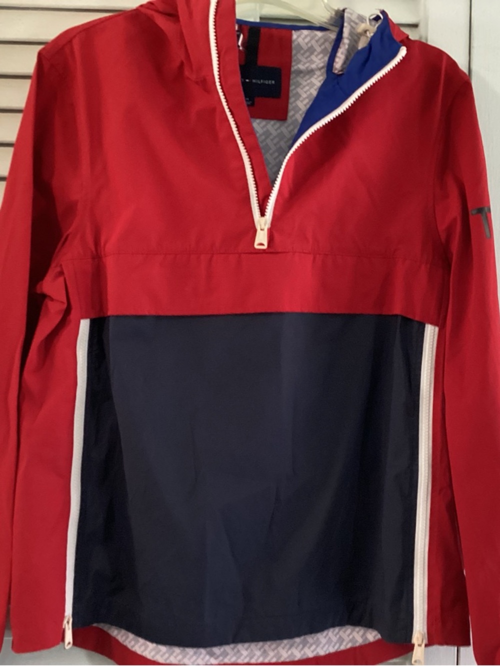 Tommy Hilfiger Red and Blue Colorblock Zip Jacket